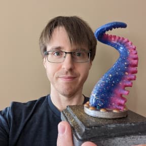 Patrick Donnelly with the Tentacle Award